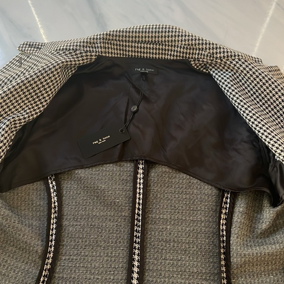 NWT rag & bone Sadie Houndstooth Blazer Jacket Black and White Size 4 - Picture 10 of 10